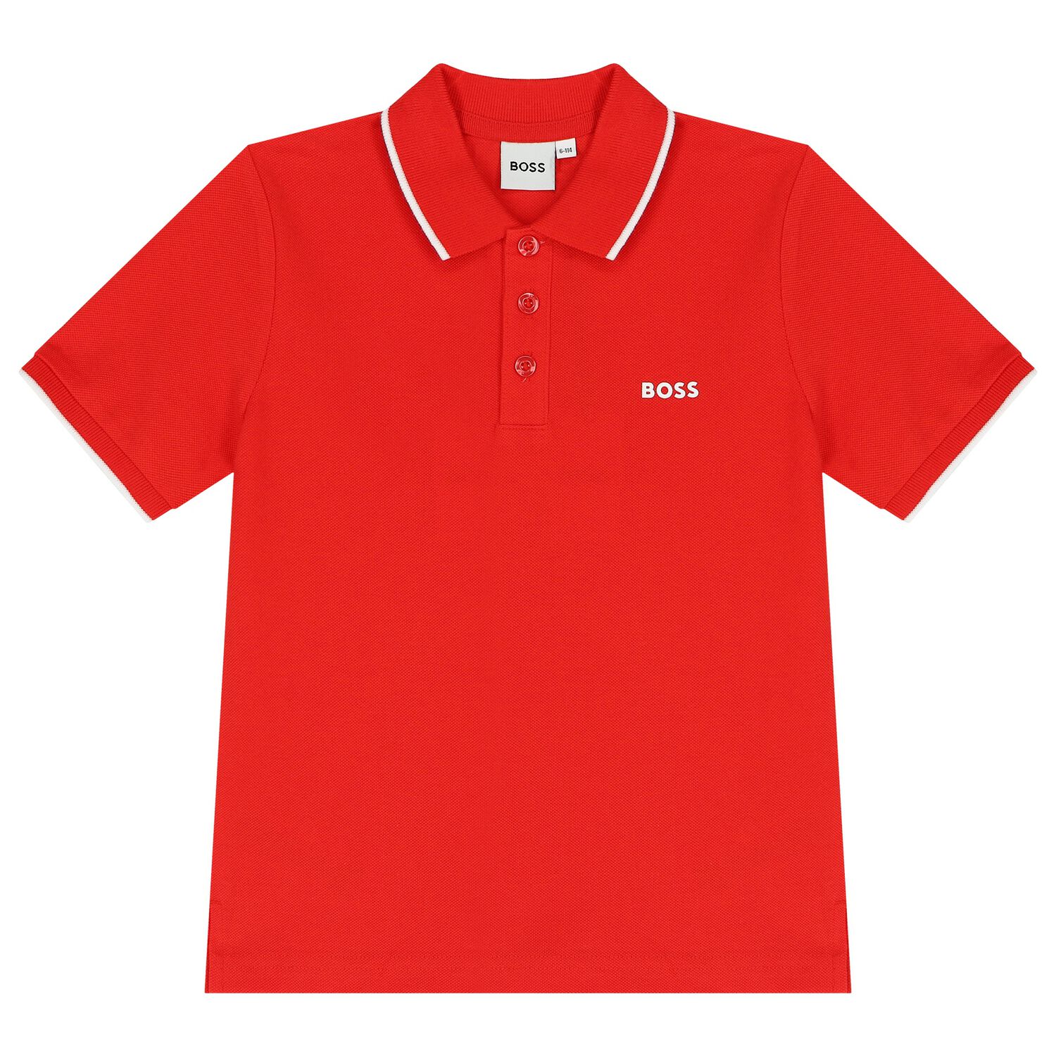 Boys Red Logo Polo Shirt, 4, hi-res