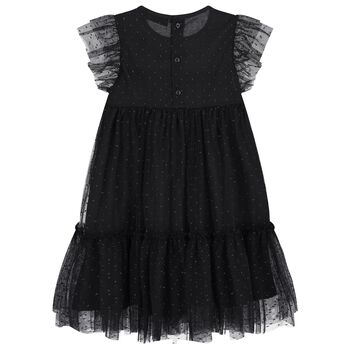 Girls Black & Gold Tulle Dress