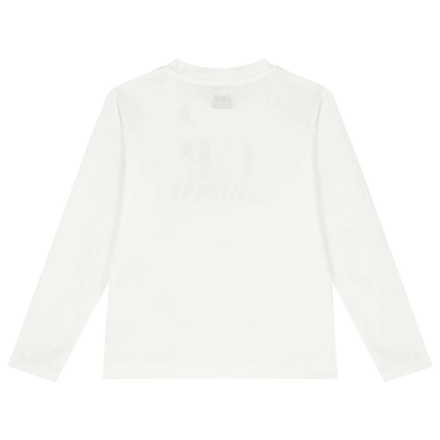 Boys White Logo Long Sleeve Top, 1, hi-res