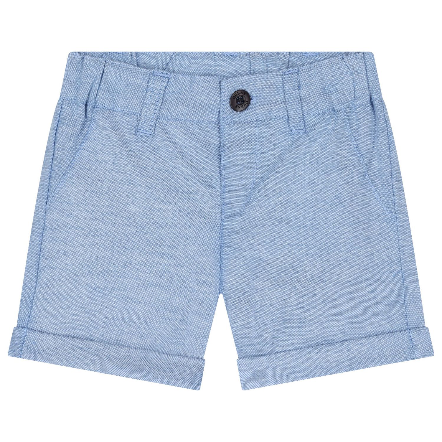 Yonger Boys White & Blue Logo Shorts Set, 1, hi-res