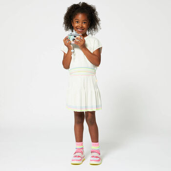 Girls Ivory Pleated Skirt