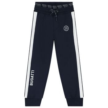 Boys Navy Blue Logo Joggers