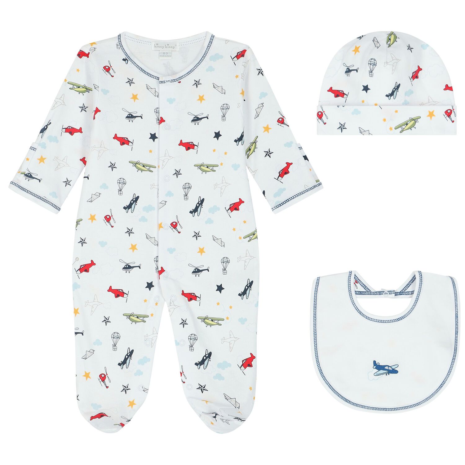 Baby Boys White Airplane Babygrow Gift Set, 1, hi-res image number null
