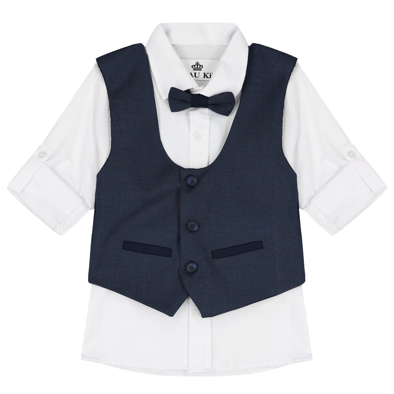 Boys Navy & White Suit Set, 1, hi-res image number null