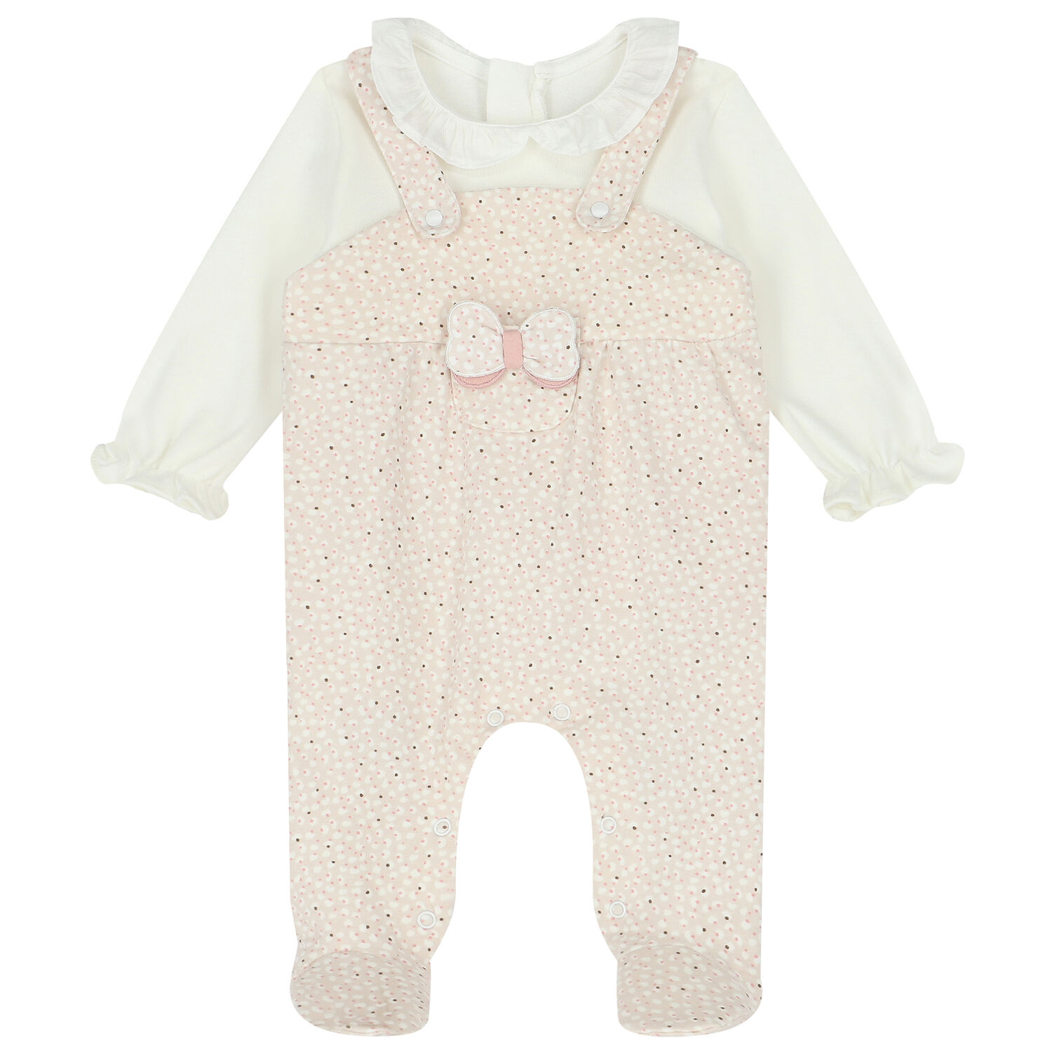 Baby Girls Ivory & Pink Romper, 1, hi-res image number null