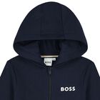 Boys Navy Blue Logo Tracksuit, 1, hi-res