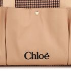 Beige Houndstooth Check Baby Changing Bag ( 41cm ), 1, hi-res