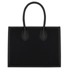 Girls Black & White Logo Tote Bag, 1, hi-res