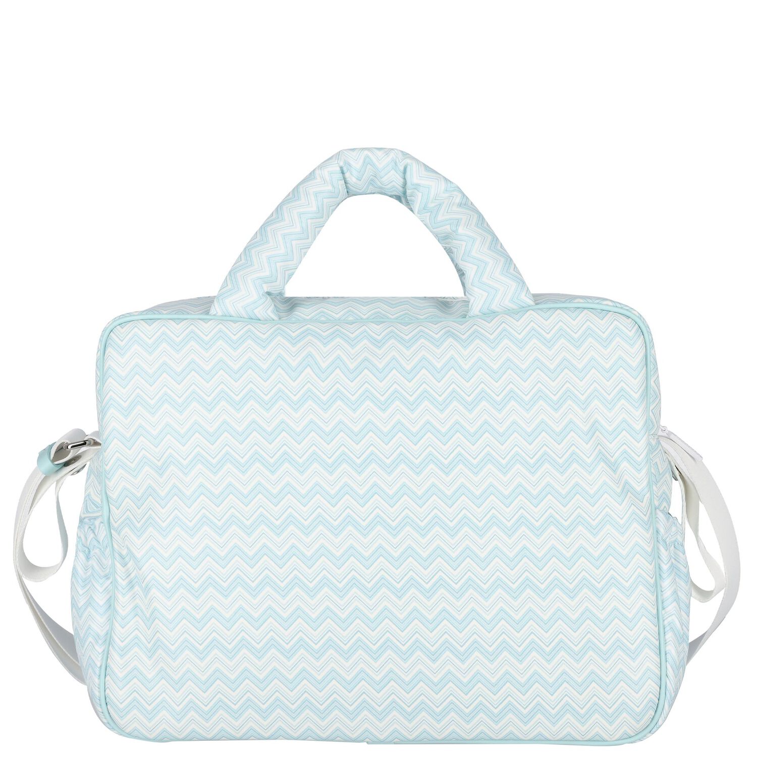 Baby Boys Blue & White Zig Zag Changing Bag, 1, hi-res