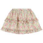 Girls Pink Liberty Ruffled Skirt , 1, hi-res