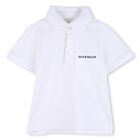 Younger Boys White logo Polo Shirt, 1, hi-res