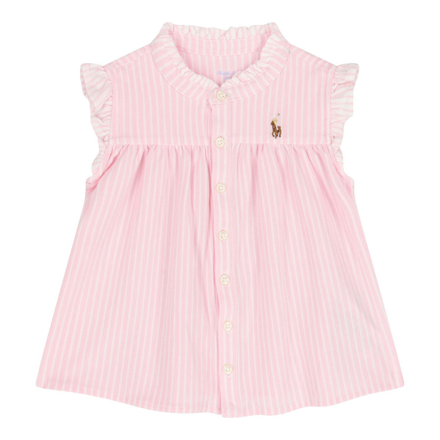 Baby Girls Pink Striped Logo Shorts Set , 1, hi-res