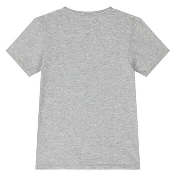 Grey Cotton Logo T-Shirt