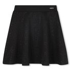 Girls Black Rhinestones Skirt, 1, hi-res
