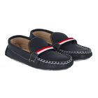 Boys Navy Leather Loafers, 2, hi-res
