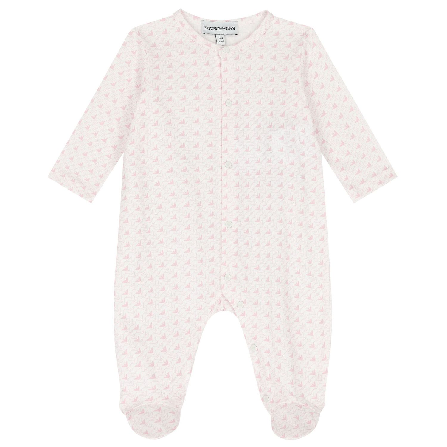 Baby Girls Pink Logo Babygrow Set, 1, hi-res image number null