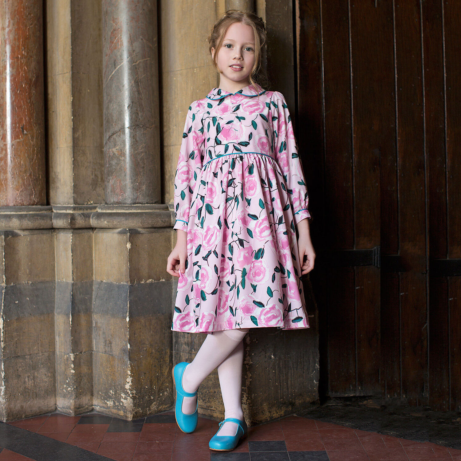 Girls Pink Floral Dress, 1, hi-res image number null