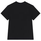Girls Black Logo T-Shirt, 3, hi-res