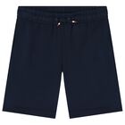 Boys Navy Blue & White Shorts Set, 1, hi-res