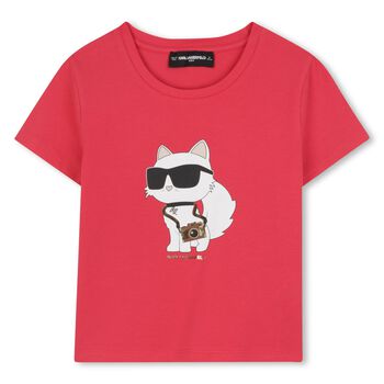 Girls Pink Choupette Logo T-Shirt