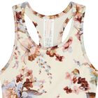 Girls Ivory & Pink Floral Swimsuit, 1, hi-res
