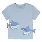 Younger Boys Blue Shark T-Shirt, 1, hi-res