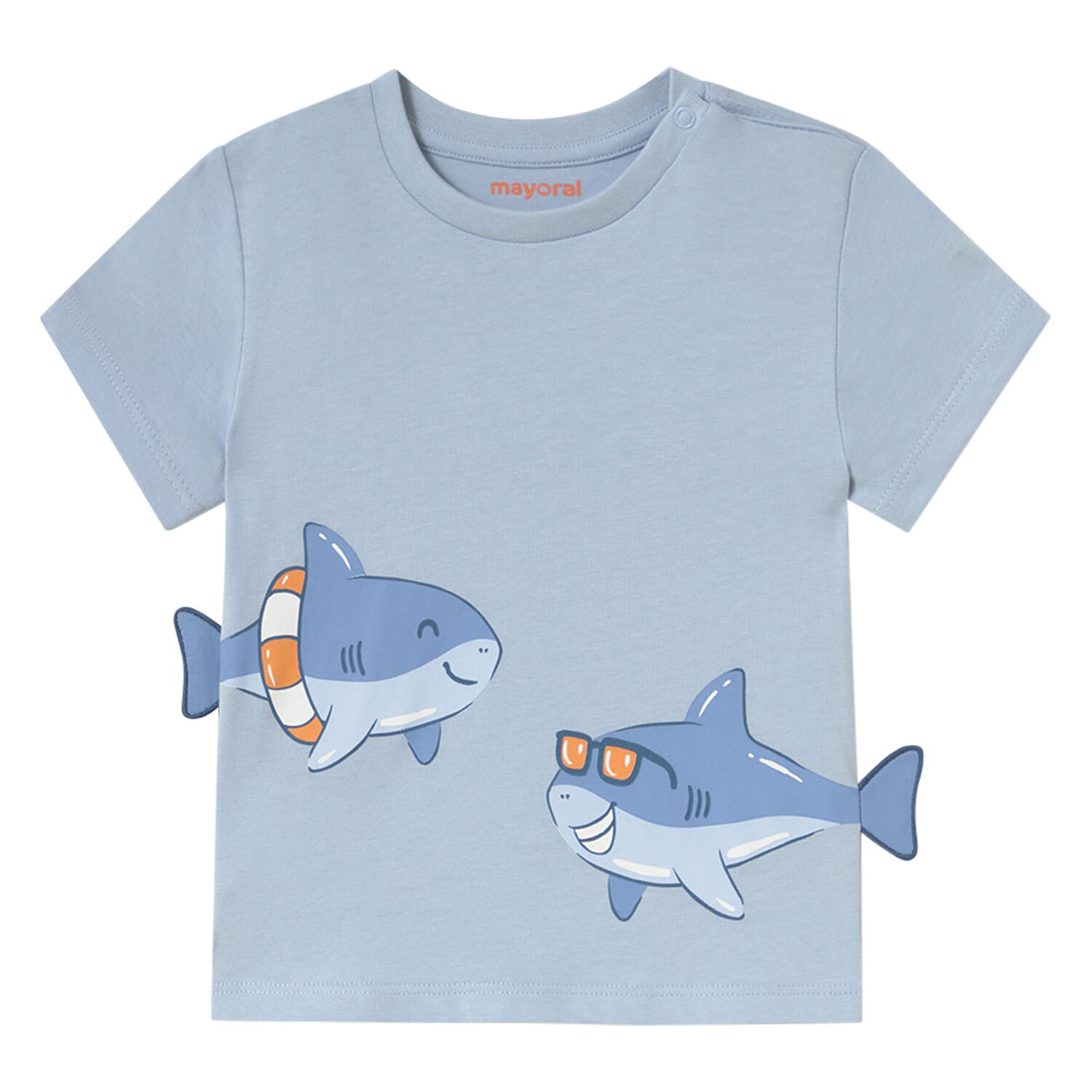 Younger Boys Blue Shark T-Shirt, 1, hi-res image number null