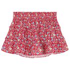 Girls Red Floral Tiered Skirt, 1, hi-res