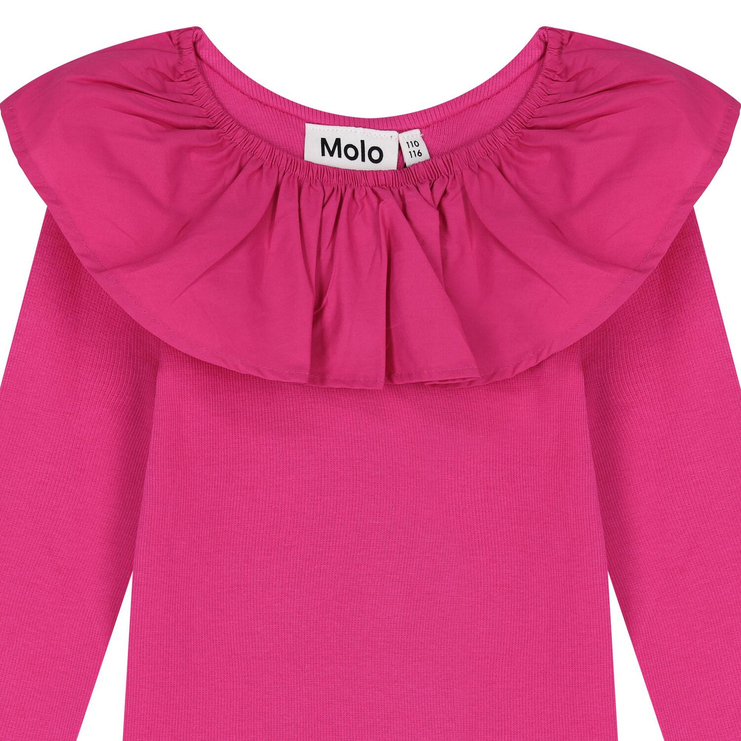 Girls Pink Ruffle Long Sleeve Top, 2, hi-res image number null