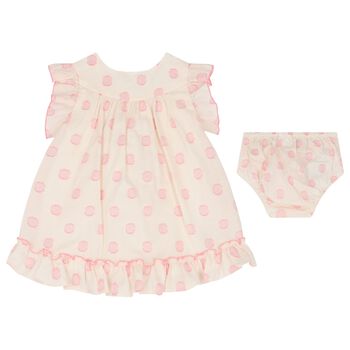 Baby Girls Ivory & Pink Dress Set