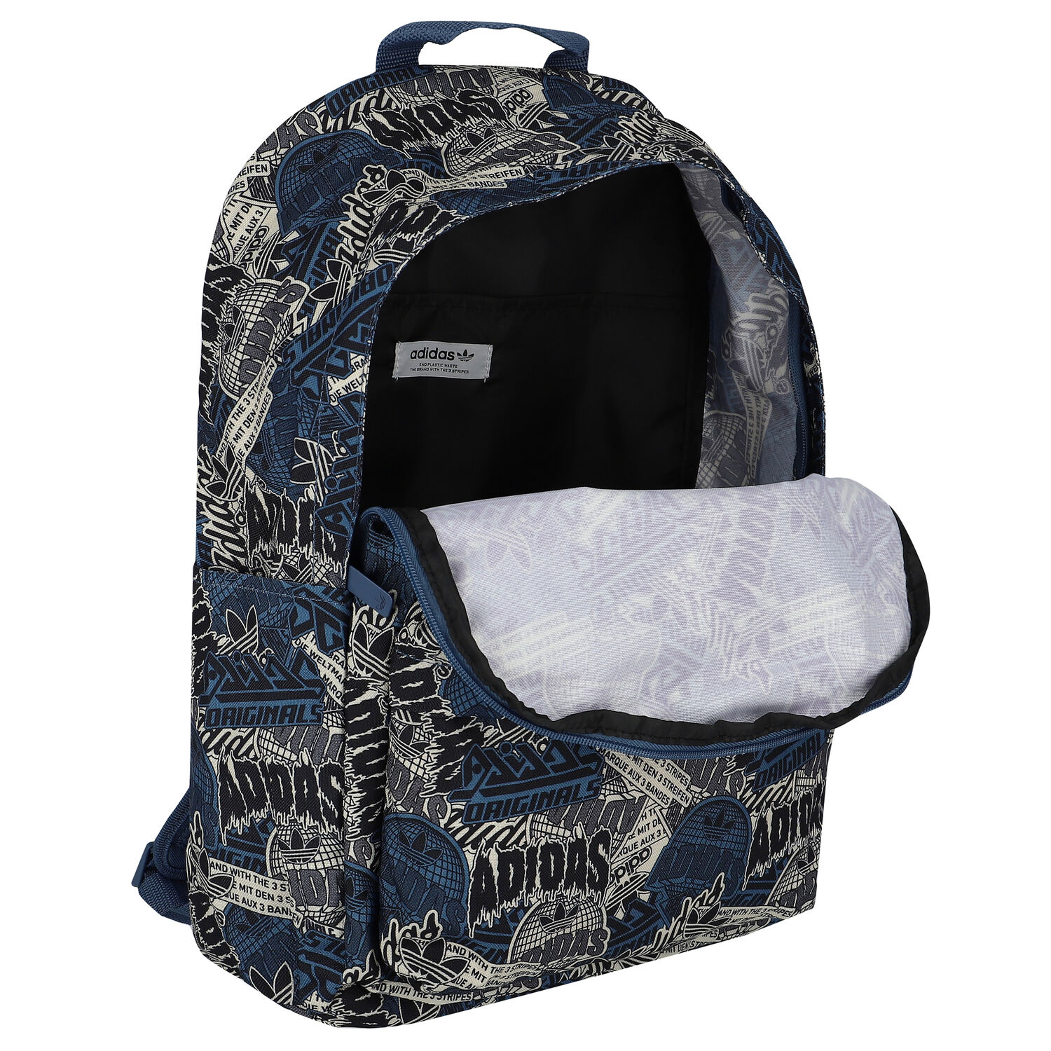 Blue & Ivory Logo Backpack, 1, hi-res