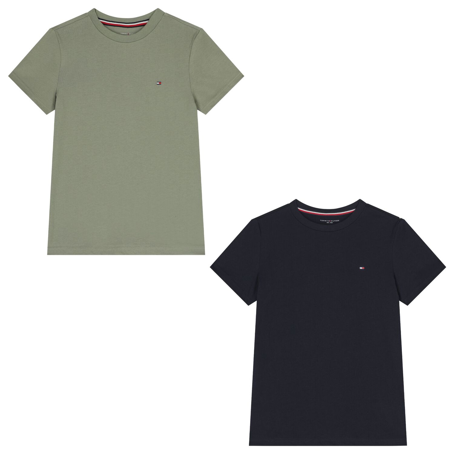 Boys Green & Navy Blue Cotton Logo T-Shirts ( 2-Pack ), 5, hi-res image number null