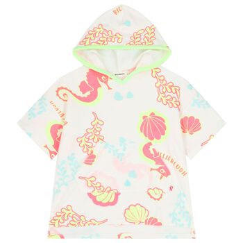 Girls White Hooded Beach Dress