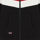 Boys Red, Black & White Hooded Zip Up Top, 1, hi-res