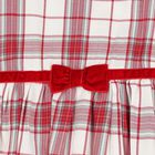 Girls White & Red Tartan Dress, 1, hi-res