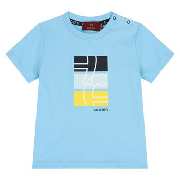 Younger Boys Blue Logo T-Shirt