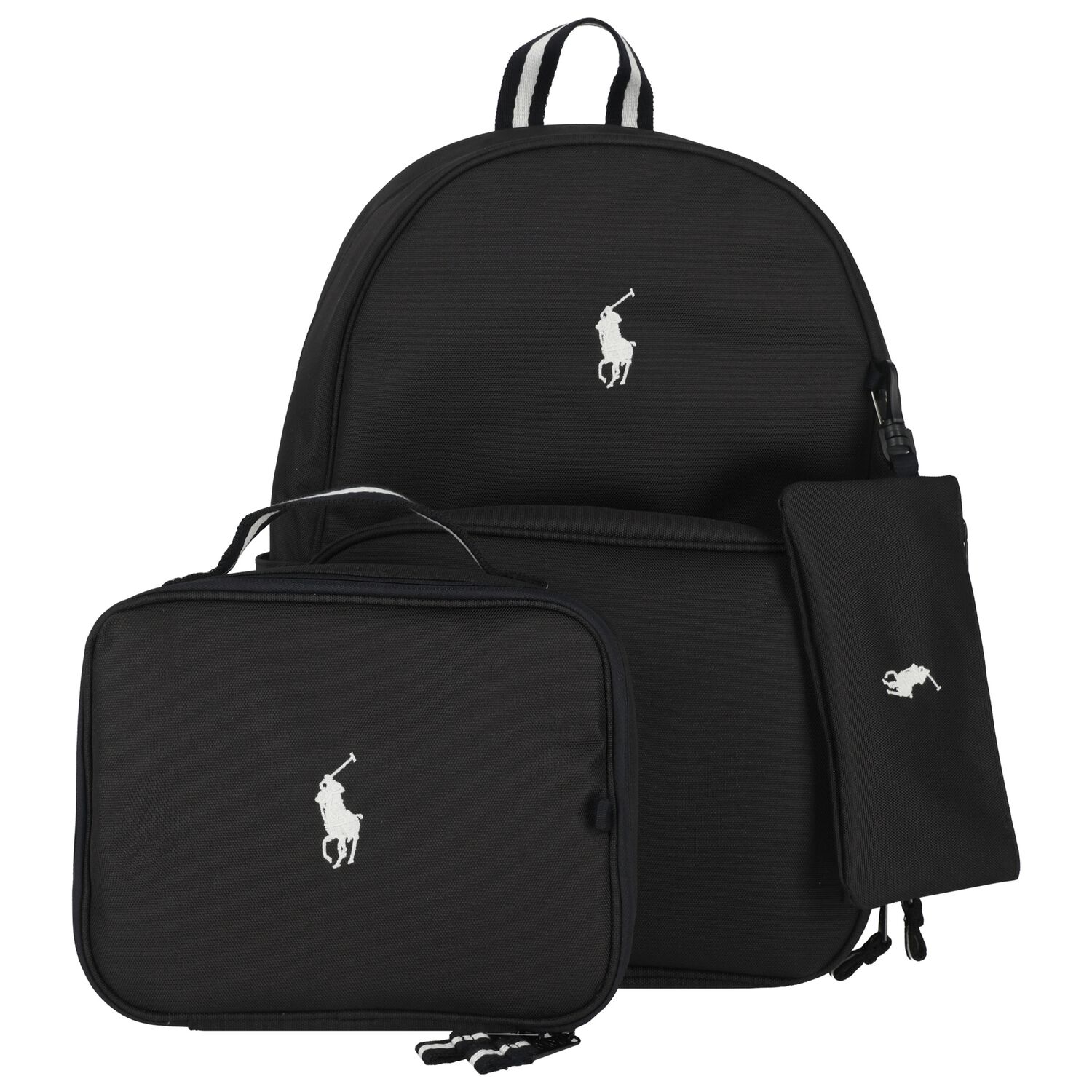 Boys Black Canvas 3 Piece Backpack ( 44cm ), 1, hi-res