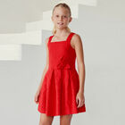 Girls Red Sleeveless Dress, 1, hi-res