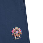 Boys Navy Crest Cotton Shorts, 1, hi-res