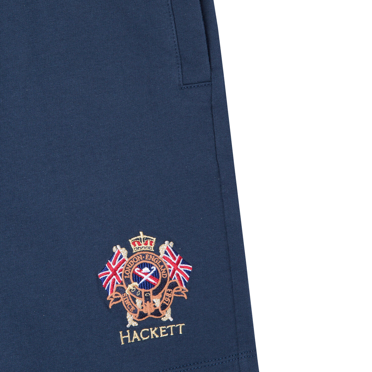 Boys Navy Crest Cotton Shorts, 1, hi-res image number null