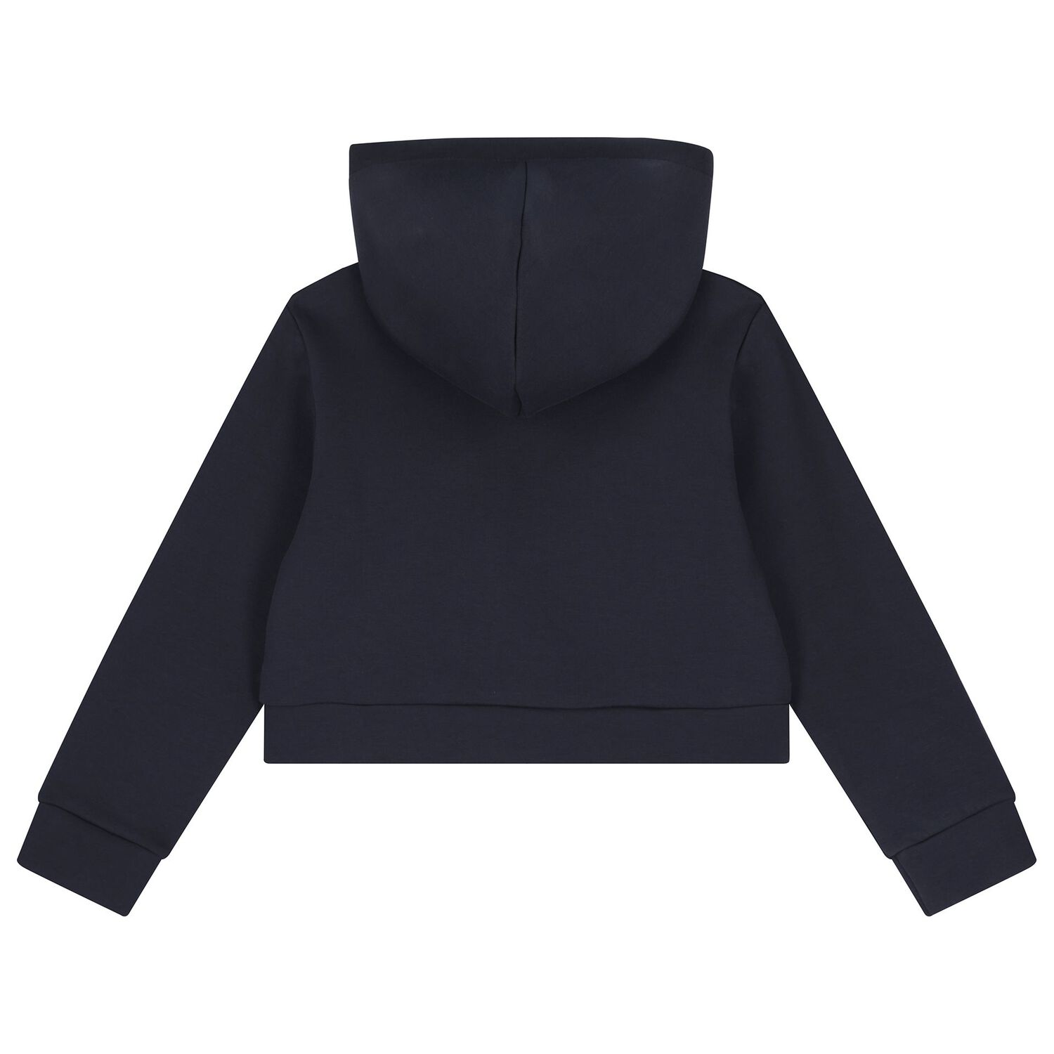 Girls Navy Blue Logo Hooded Zip Up Top, 1, hi-res