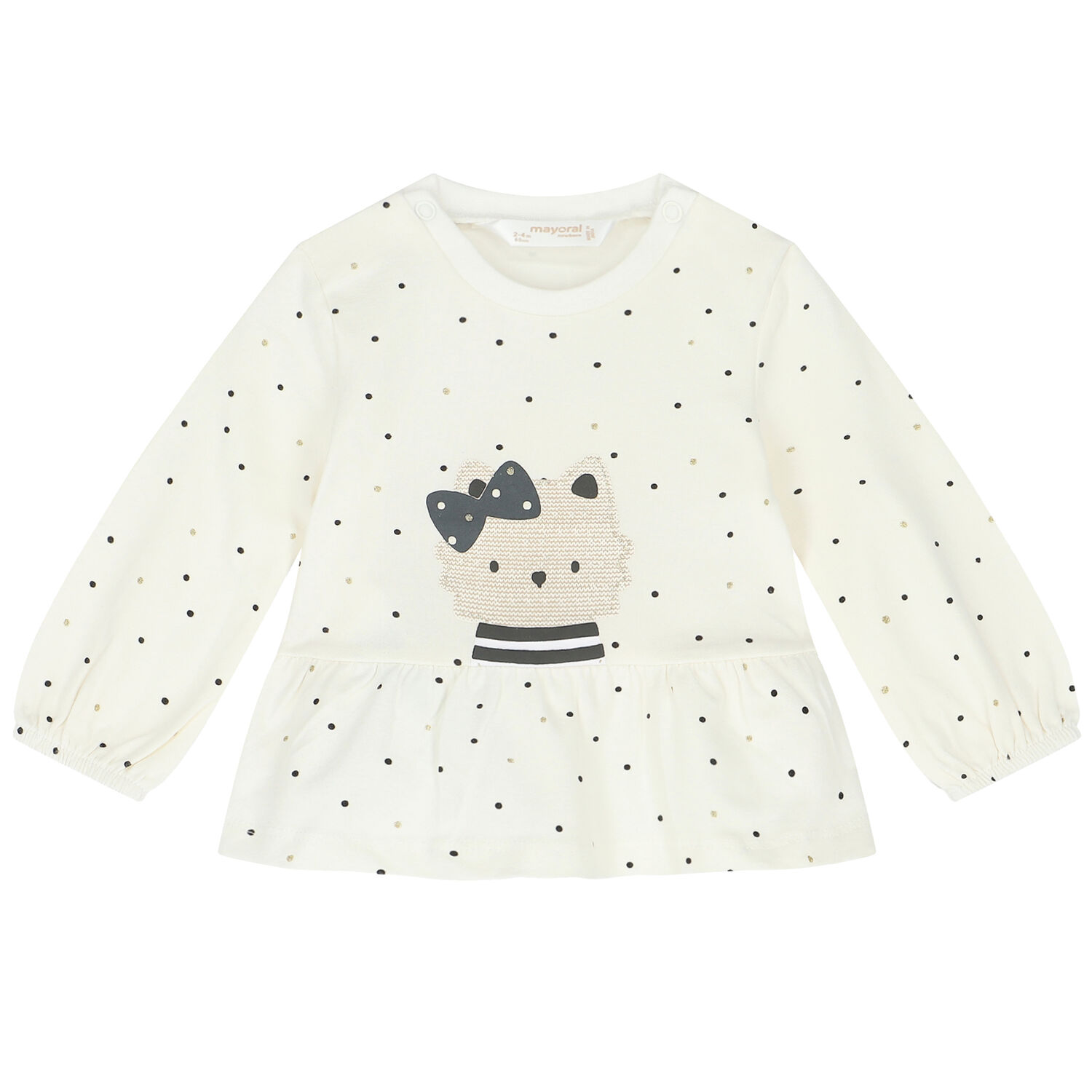 Baby Girls Ivory & grey Tops (2 Pack), 1, hi-res image number null