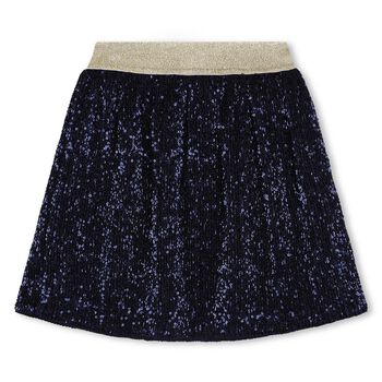 Girls Navy Blue Sequin Skirt