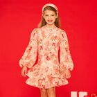 Girls Pink Floral Dress , 1, hi-res