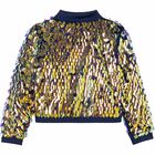 Girls Iridescent Embellished Sequin Jacket, 1, hi-res