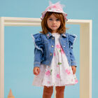 Younger Girls White & Pink Roses Dress, 1, hi-res
