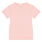 Younger Girls Pink Teddy Bear Logo T-Shirt, 4, hi-res