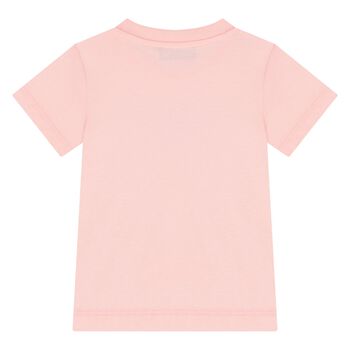 Younger Girls Pink Teddy Bear Logo T-Shirt