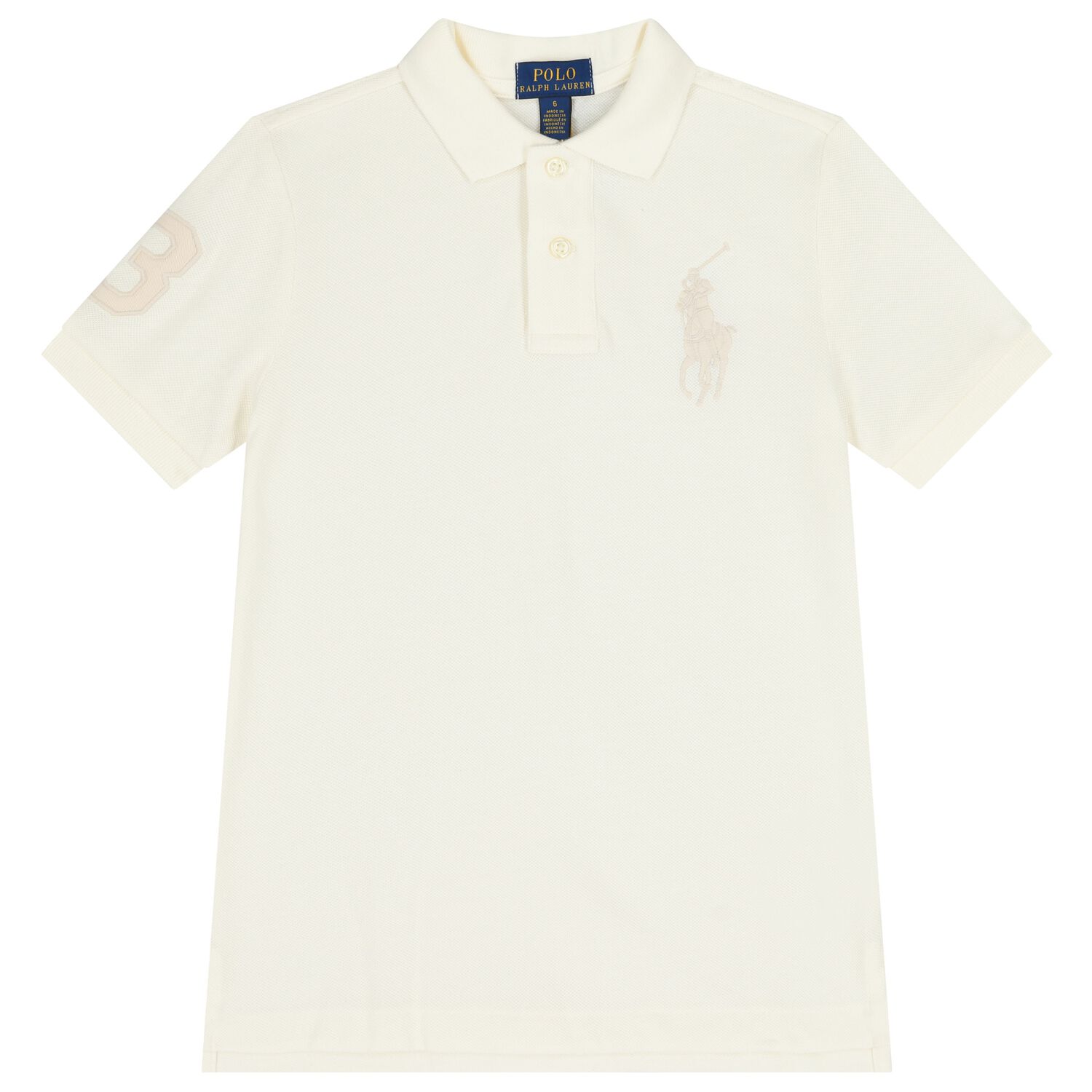 Boys Ivory Logo Polo Shirt, 1, hi-res