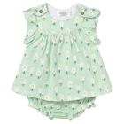 Baby Girls Green Floral Dress Set, 1, hi-res